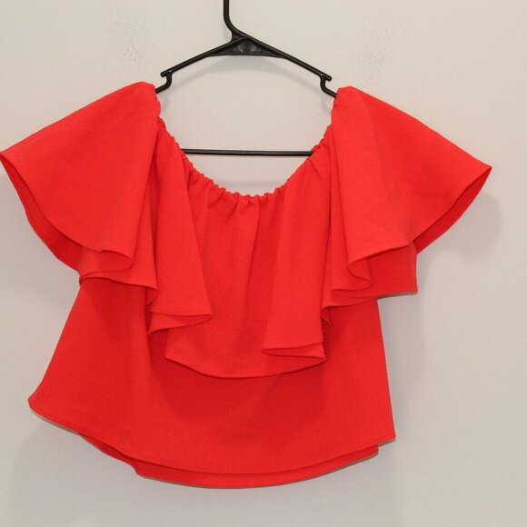 Rachel Roy Red Off the Shoulder Crop Top Size XS - Picture 1 of 3